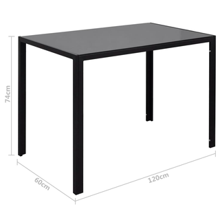 7 Piece Dining Table Set Black and White - Giant Lobelia