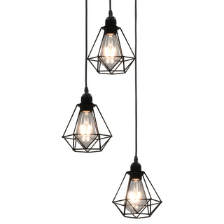 Ceiling Lamp with Diamond Design Black 3 x E27 Bulbs - Giant Lobelia