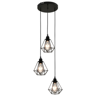 Ceiling Lamp with Diamond Design Black 3 x E27 Bulbs - Giant Lobelia