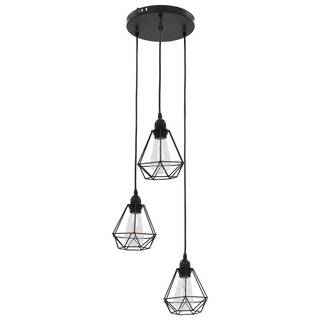 Ceiling Lamp with Diamond Design Black 3 x E27 Bulbs - Giant Lobelia