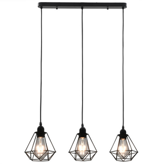 Ceiling Lamp with Diamond Design Black 3 x E27 Bulbs - Giant Lobelia