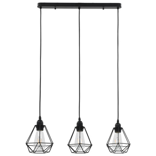 Ceiling Lamp with Diamond Design Black 3 x E27 Bulbs - Giant Lobelia