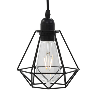 Ceiling Lamp with Diamond Design Black 3 x E27 Bulbs - Giant Lobelia