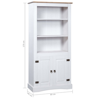 Cupboard Mexican Pine Corona Range White 80x40x170 cm - Giant Lobelia