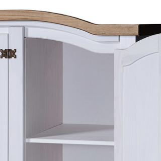 Wardrobe Mexican Pine Corona Range 3 Doors White - Giant Lobelia