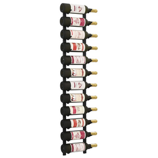 vidaXL Wall Mounted Wine Rack for 12 Bottles Black Iron - Giant Lobelia