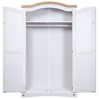 vidaXL Wardrobe Mexican Pine Corona Range 2 Doors White - Giant Lobelia