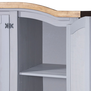 Wardrobe Mexican Pine Corona Range 3 Doors Grey - Giant Lobelia