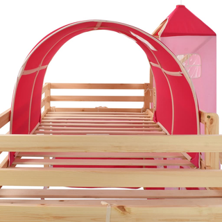 vidaXL Children's Loft Bed Frame with Slide & Ladder Pinewood 208x230cm - Giant Lobelia