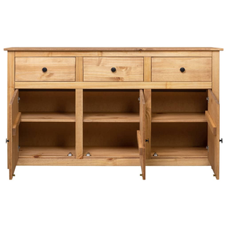 vidaXL Sideboard 135x40x80 cm Solid Pinewood Panama Range - Giant Lobelia