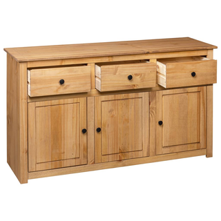 vidaXL Sideboard 135x40x80 cm Solid Pinewood Panama Range - Giant Lobelia