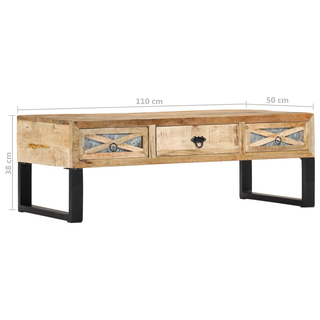 vidaXL Coffee Table 110x50x38 cm Solid Mango Wood - Giant Lobelia