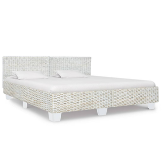 Bed Frame Grey Natural Rattan 180x200 cm 6FT Super King - Giant Lobelia