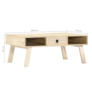 Coffee Table 100x60x40 cm Solid Mango Wood - Giant Lobelia