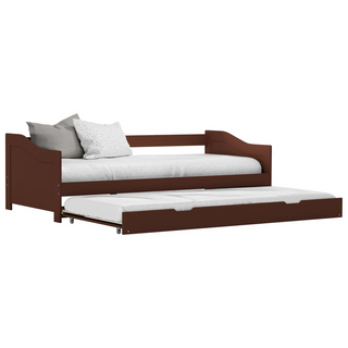 vidaXL Pull-out Sofa Bed Frame Dark Brown Pinewood 90x200 cm - Giant Lobelia