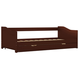 vidaXL Pull-out Sofa Bed Frame Dark Brown Pinewood 90x200 cm - Giant Lobelia