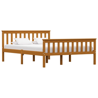 Bed Frame Honey Brown Solid Pinewood 135 x 190 cm - Giant Lobelia