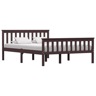 Bed Frame Dark Brown Solid Pinewood 140x200 cm - Giant Lobelia