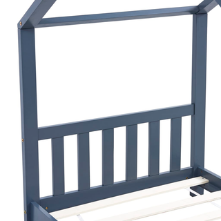 Kids Bed Frame Grey Solid Pine Wood 70x140 cm - Giant Lobelia