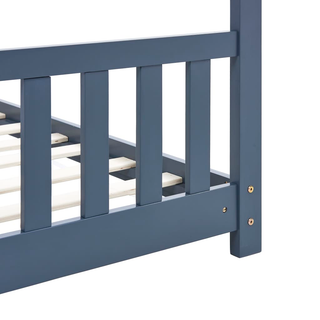 Kids Bed Frame Grey Solid Pine Wood 70x140 cm - Giant Lobelia