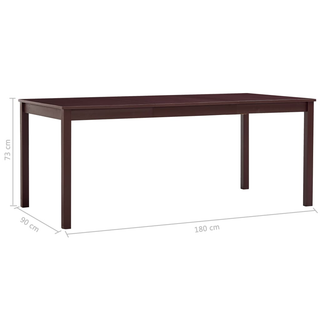 vidaXL Dining Table Dark Brown 180x90x73 cm Pinewood - Giant Lobelia