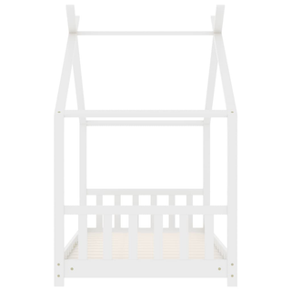 Kids Bed Frame White Solid Pine Wood 70x140 cm - Giant Lobelia