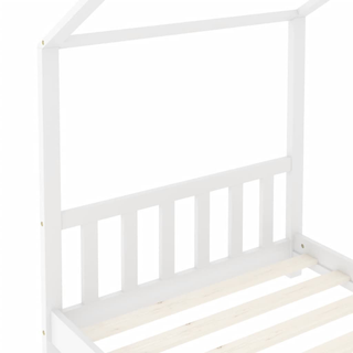 Kids Bed Frame White Solid Pine Wood 70x140 cm - Giant Lobelia