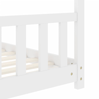 Kids Bed Frame White Solid Pine Wood 70x140 cm - Giant Lobelia