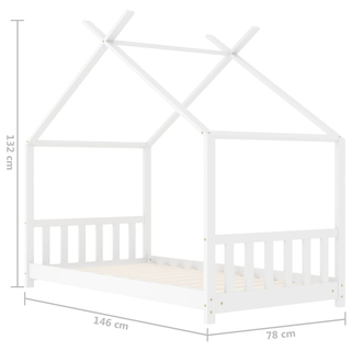 Kids Bed Frame White Solid Pine Wood 70x140 cm - Giant Lobelia