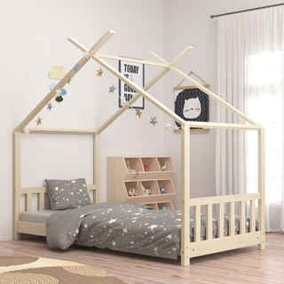 Kids Bed Frame Solid Pine Wood 70x140 cm - Giant Lobelia