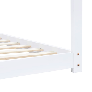 Kids Bed Frame White Solid Pine Wood 80x160 cm - Giant Lobelia