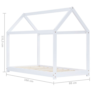 Kids Bed Frame White Solid Pine Wood 80x160 cm - Giant Lobelia