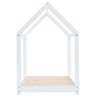 Kids Bed Frame White Solid Pine Wood 70x140 cm - Giant Lobelia