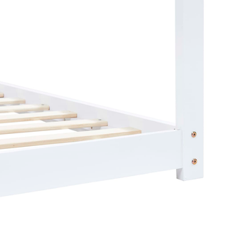 Kids Bed Frame White Solid Pine Wood 70x140 cm - Giant Lobelia