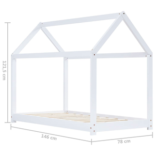 Kids Bed Frame White Solid Pine Wood 70x140 cm - Giant Lobelia