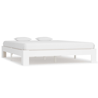 Bed Frame White Solid Pine Wood 160x200 cm - Giant Lobelia