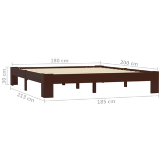 Bed Frame Dark Brown Solid Pine Wood 180x200 cm 6FT Super King - Giant Lobelia