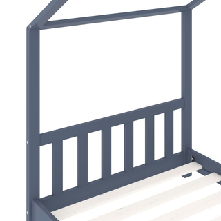 Kids Bed Frame Grey Solid Pine Wood 90x200 cm - Giant Lobelia