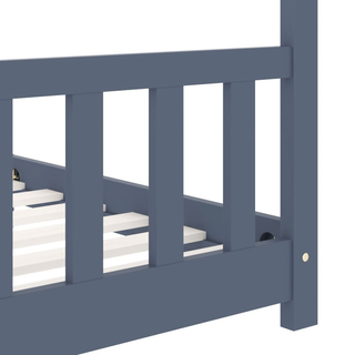 Kids Bed Frame Grey Solid Pine Wood 90x200 cm - Giant Lobelia