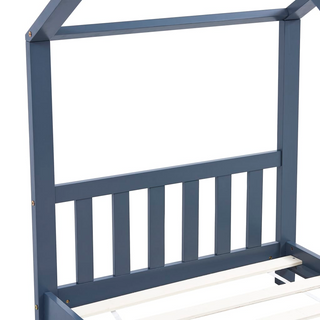 Kids Bed Frame Grey Solid Pine Wood 80x160 cm - Giant Lobelia