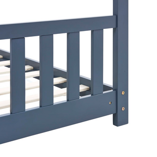 Kids Bed Frame Grey Solid Pine Wood 80x160 cm - Giant Lobelia