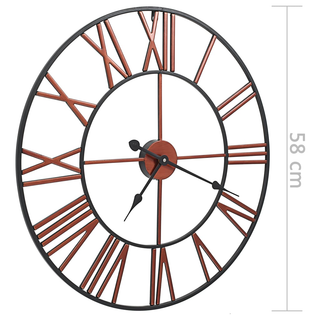 vidaXL Wall Clock Metal 58 cm Red - Giant Lobelia