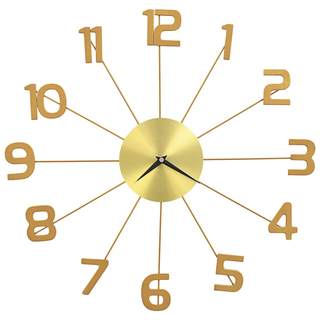 vidaXL Wall Clock Metal 50 cm Golden - Giant Lobelia