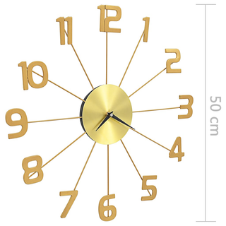 vidaXL Wall Clock Metal 50 cm Golden - Giant Lobelia