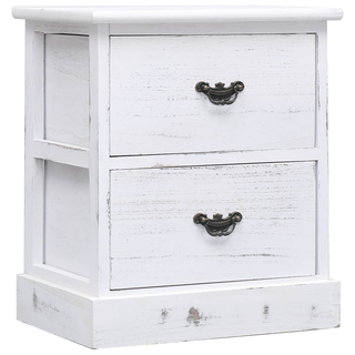 vidaXL Bedside Cabinet White 38x28x45 cm Paulownia Wood - Giant Lobelia