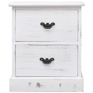 vidaXL Bedside Cabinet White 38x28x45 cm Paulownia Wood - Giant Lobelia