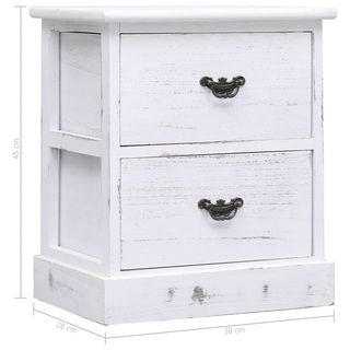 vidaXL Bedside Cabinet White 38x28x45 cm Paulownia Wood - Giant Lobelia