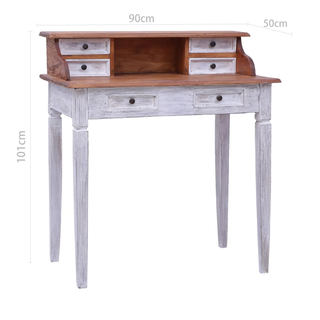 Writing Desk with Drawers 90x50x101 cm Solid Reclaimed Wood - Giant Lobelia