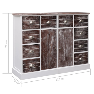 Sideboard with 10 Drawers Brown 113x30x79 cm Wood - Giant Lobelia