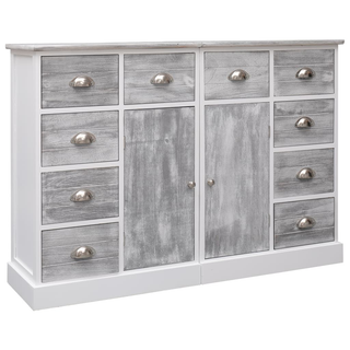 vidaXL Sideboard with 10 Drawers Grey 113x30x79 cm Wood - Giant Lobelia